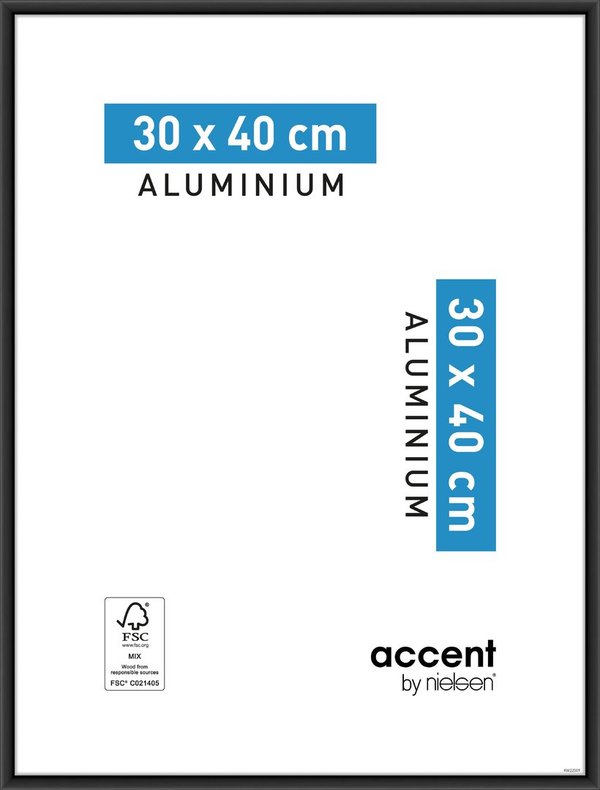 Accent Aluminium 30x40 Svart