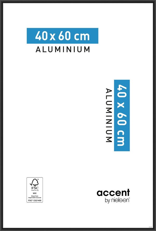 Accent Aluminium 40x60 Svart