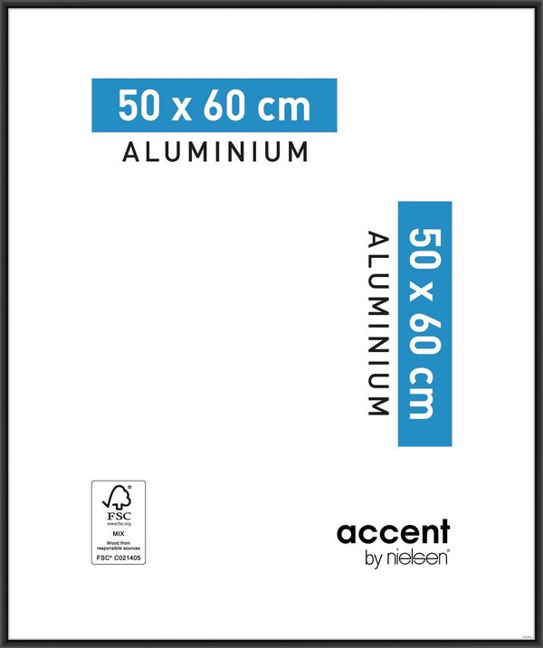 Accent Aluminium 50x60 Svart