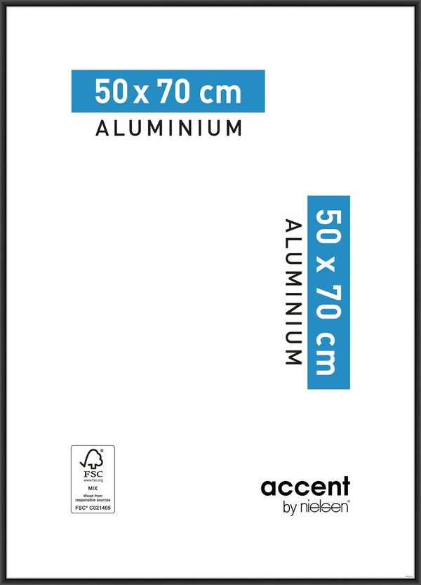 Accent Aluminium 50x70 Svart