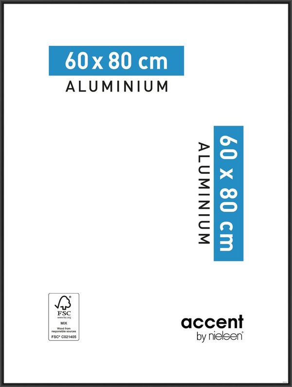 Accent Aluminium 60x80 Svart