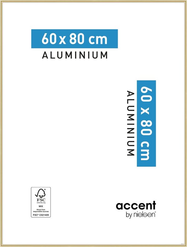 Accent Aluminium 60x80 Guld