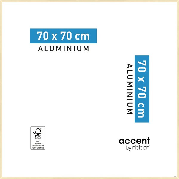 Accent Aluminium 70x70 Guld